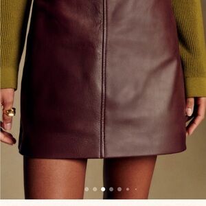 Sezane Neli Leather burgundy Mini Skirt